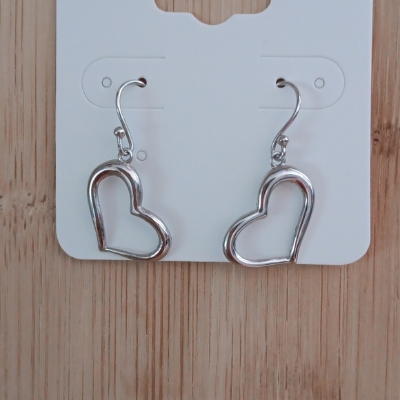 Delicate Heart Dangle French Wire Earrings - Picture 6 of 8